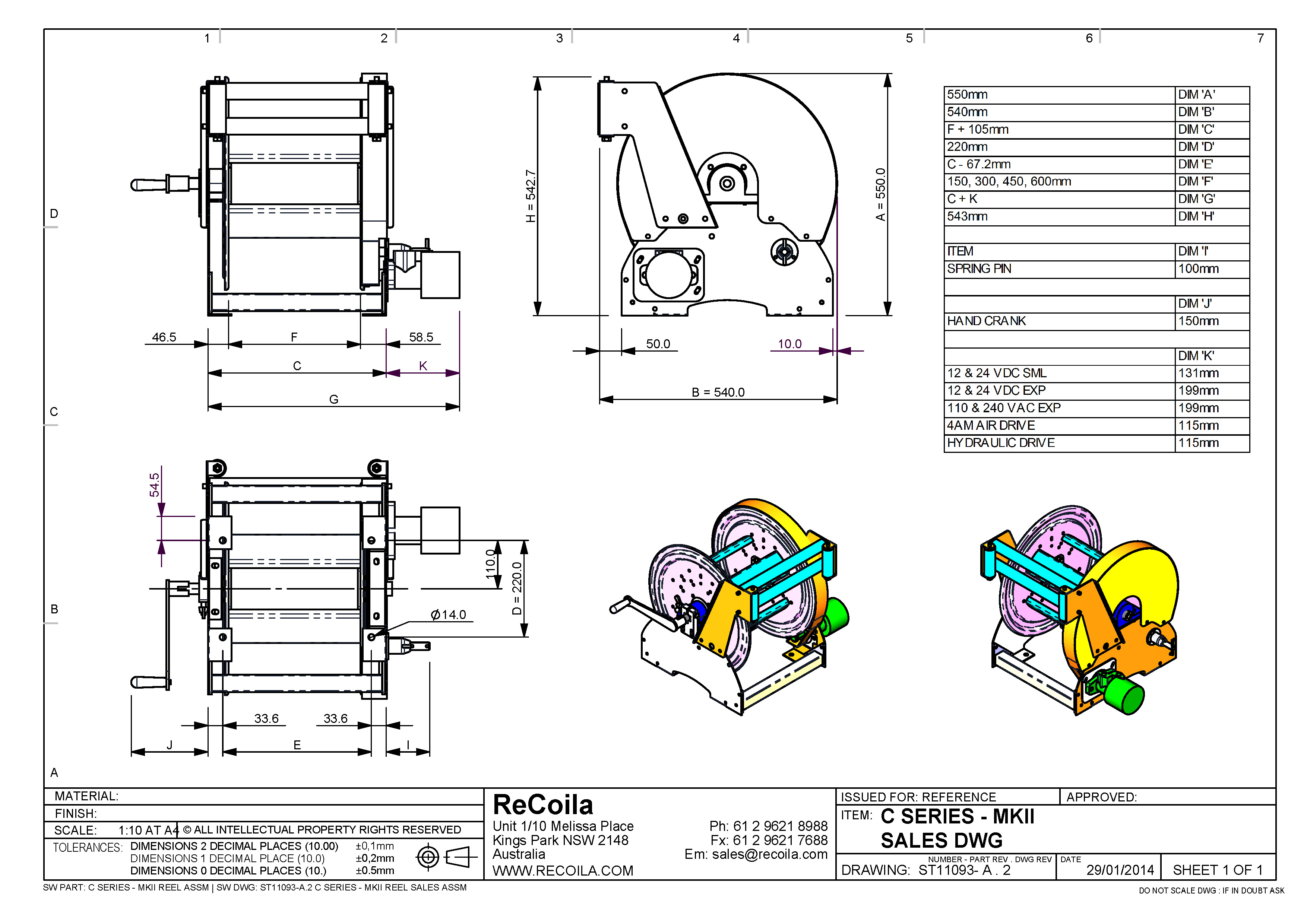 WC Series Welding Cable: AWC480300 WC Series Welding Cable Reel - Pneumatic  Rewind